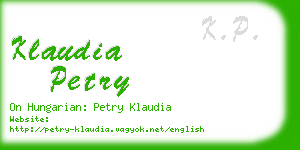 klaudia petry business card